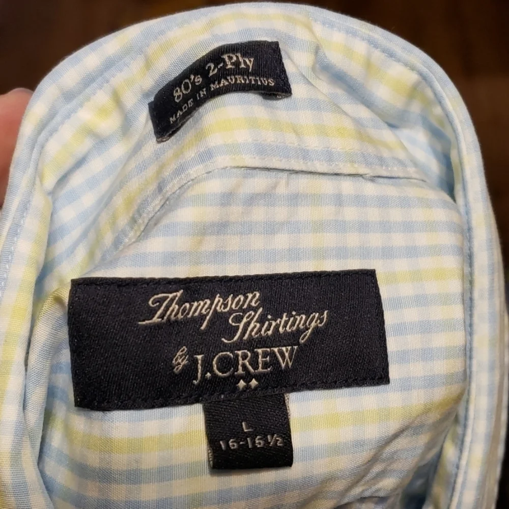 J crew blue yellow checkered 2ply dress shirt